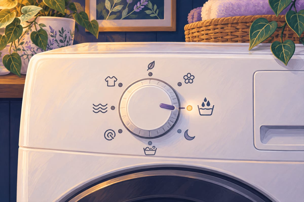 A washer dial set to an extra rinse option.