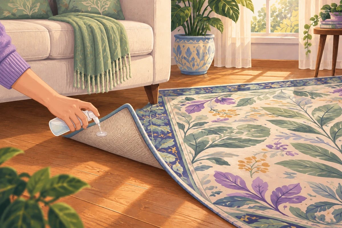 A small amount of carpet cleaner tested on a hidden corner of a rug.