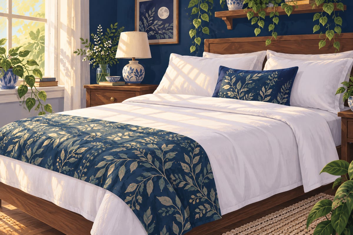 A freshly made bed with smooth sheets.